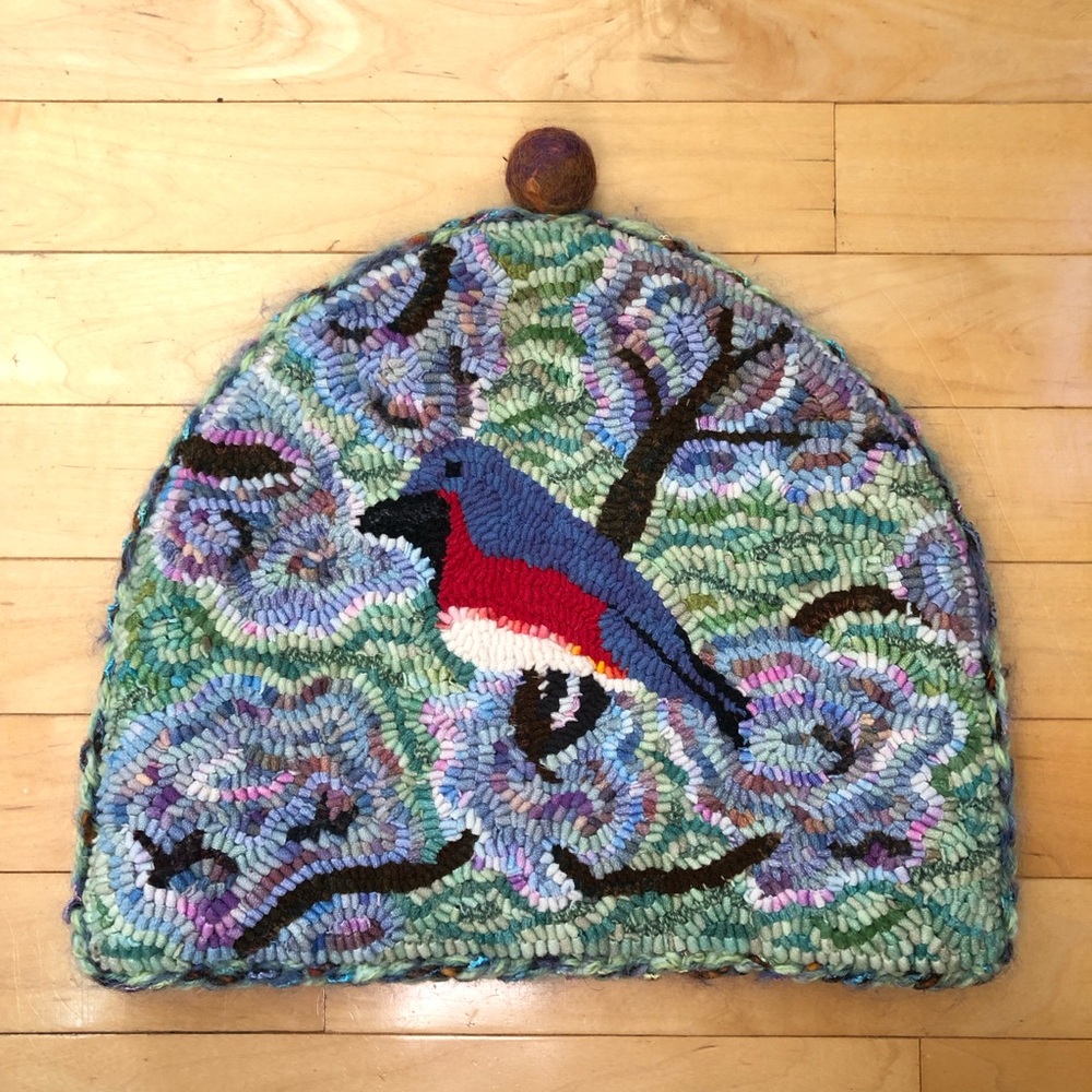 Handmade Tea Cozy Whimsical Bird Tree Fairy Design